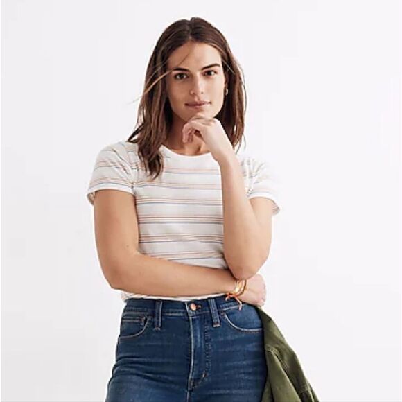 Madewell Northside Vintage Tee in Costillo Stripe Lighthouse - Picture 1 of 7